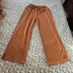 Rust Wide-Leg Lounge Pants